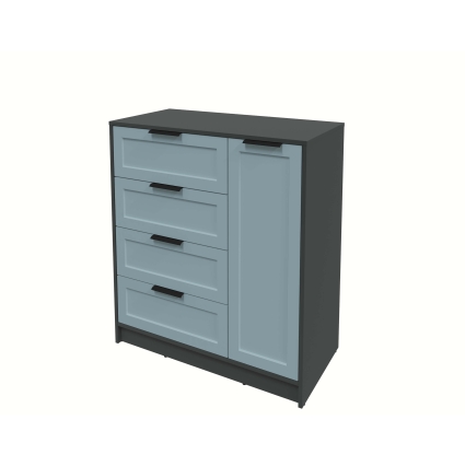 Тумба Тренд КТ-Т90 (Антрацит ЛДСП/ Океан ЛМДФ) Ш900 В1020 Г451